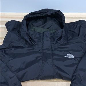 Black The North face rain jacket